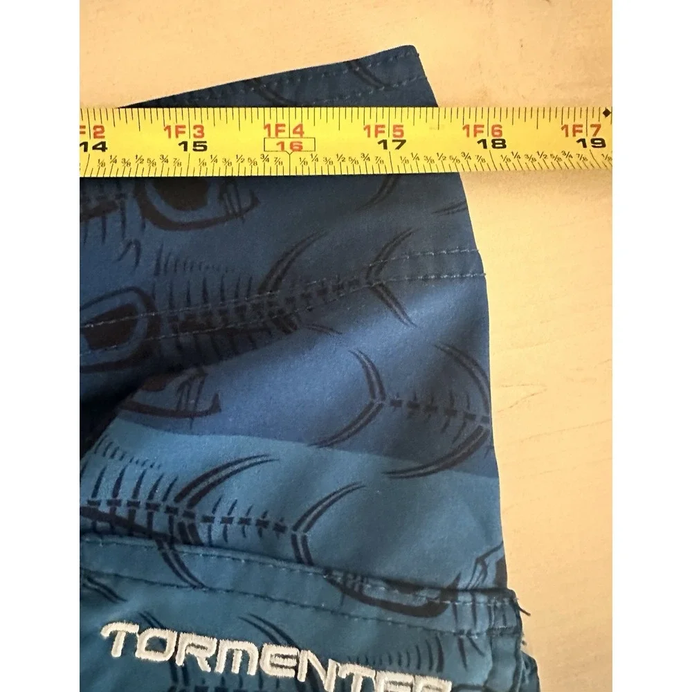Tormenter Men's M Blue Fish Print Board Shorts Swim Trunks Swimwear